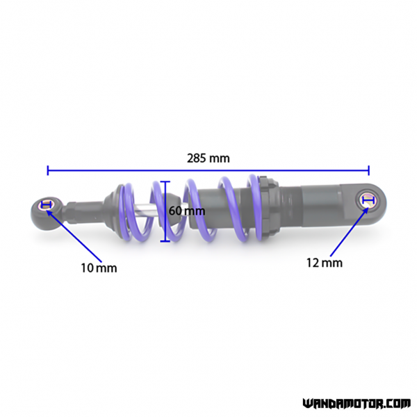 Ajotech Six-Roll rear shocks 285mm blue-3